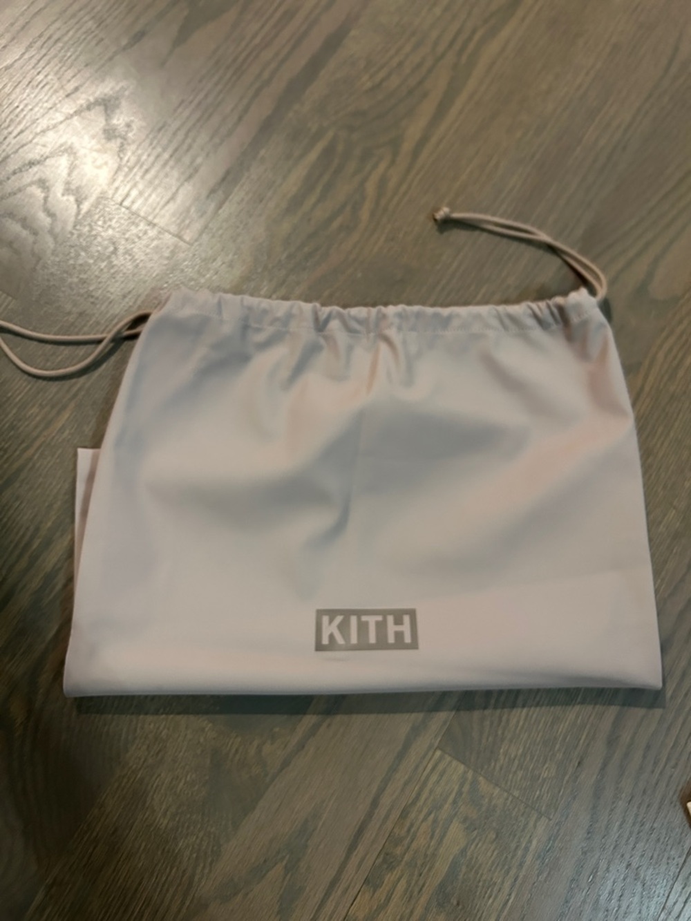 Kith Soft Pink/beige Drawstring duster bag with Logo